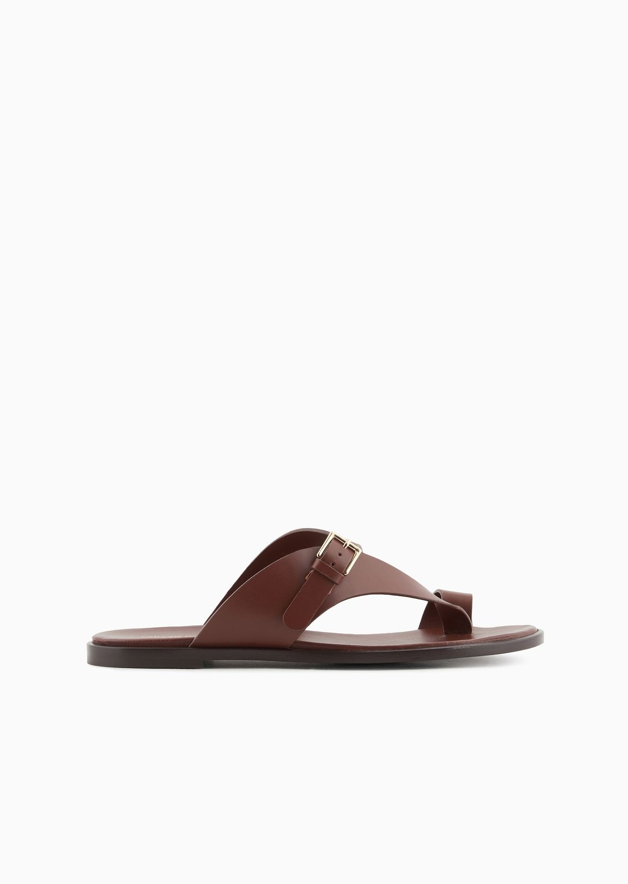 Leather flip-flop sandals with buckle - 1