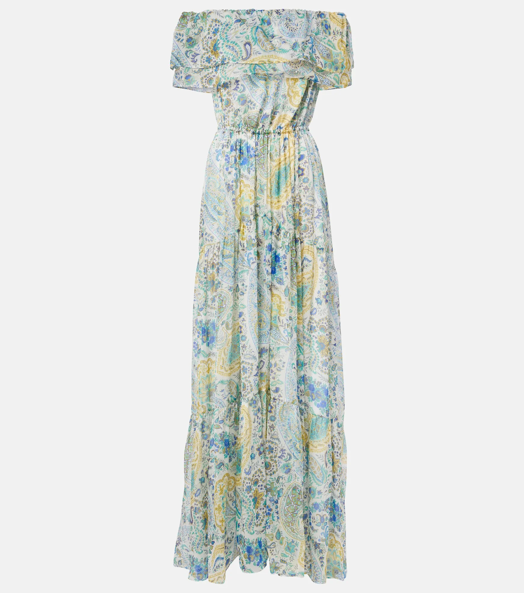 Paisley silk chiffon maxi dress - 1
