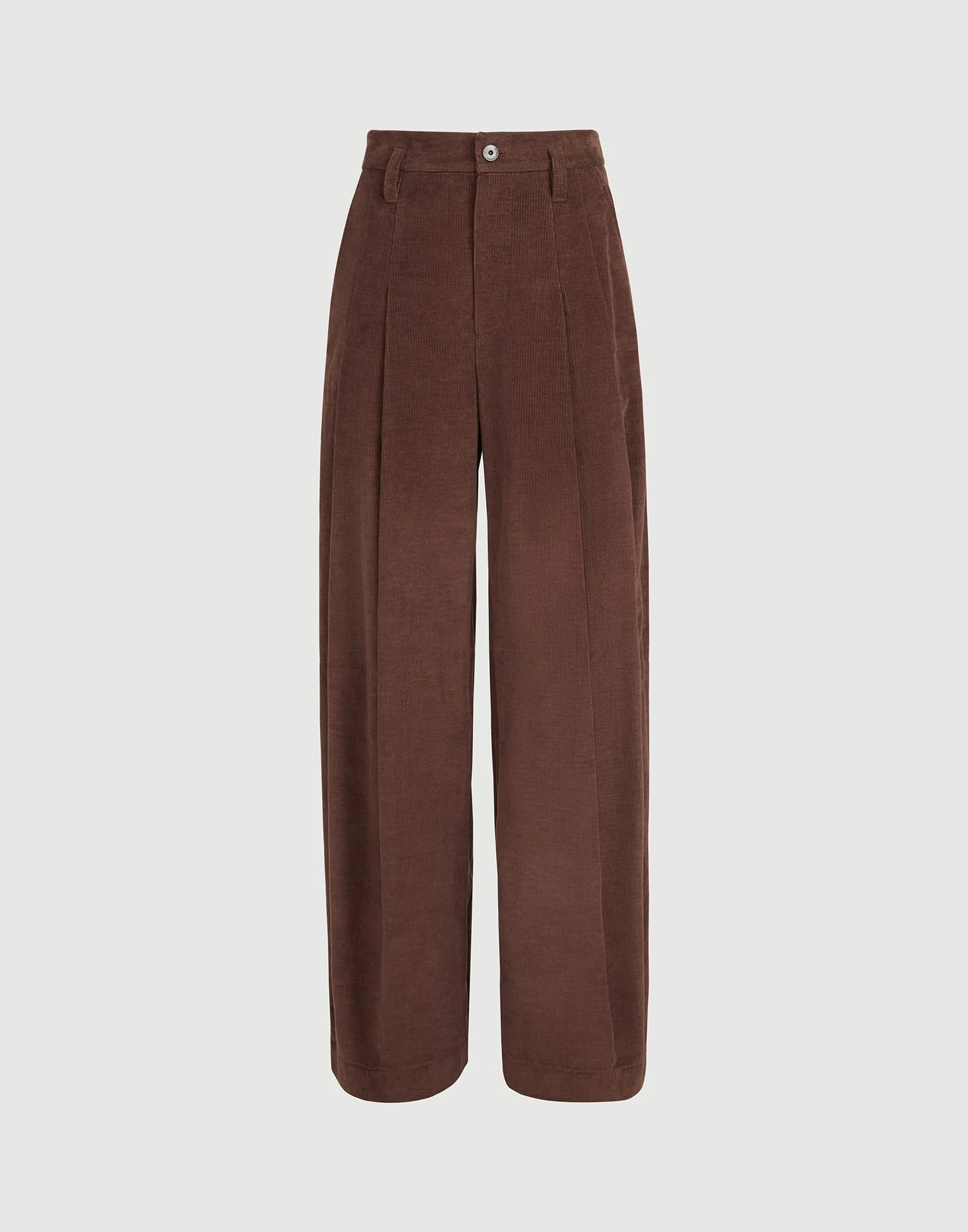 Stretch cotton and cashmere corduroy five-pocket baggy trousers with monili - 1