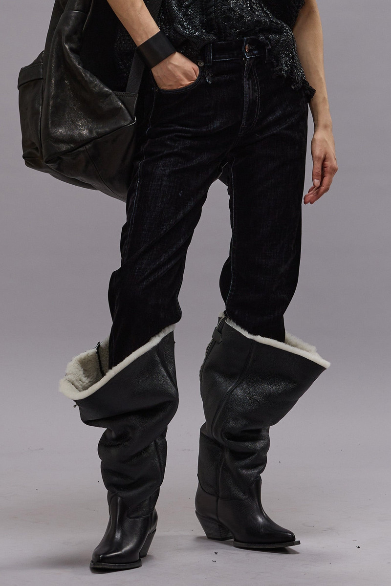 R13 ROMEO JEAN - FLOCKED BLACK - R13 outlook