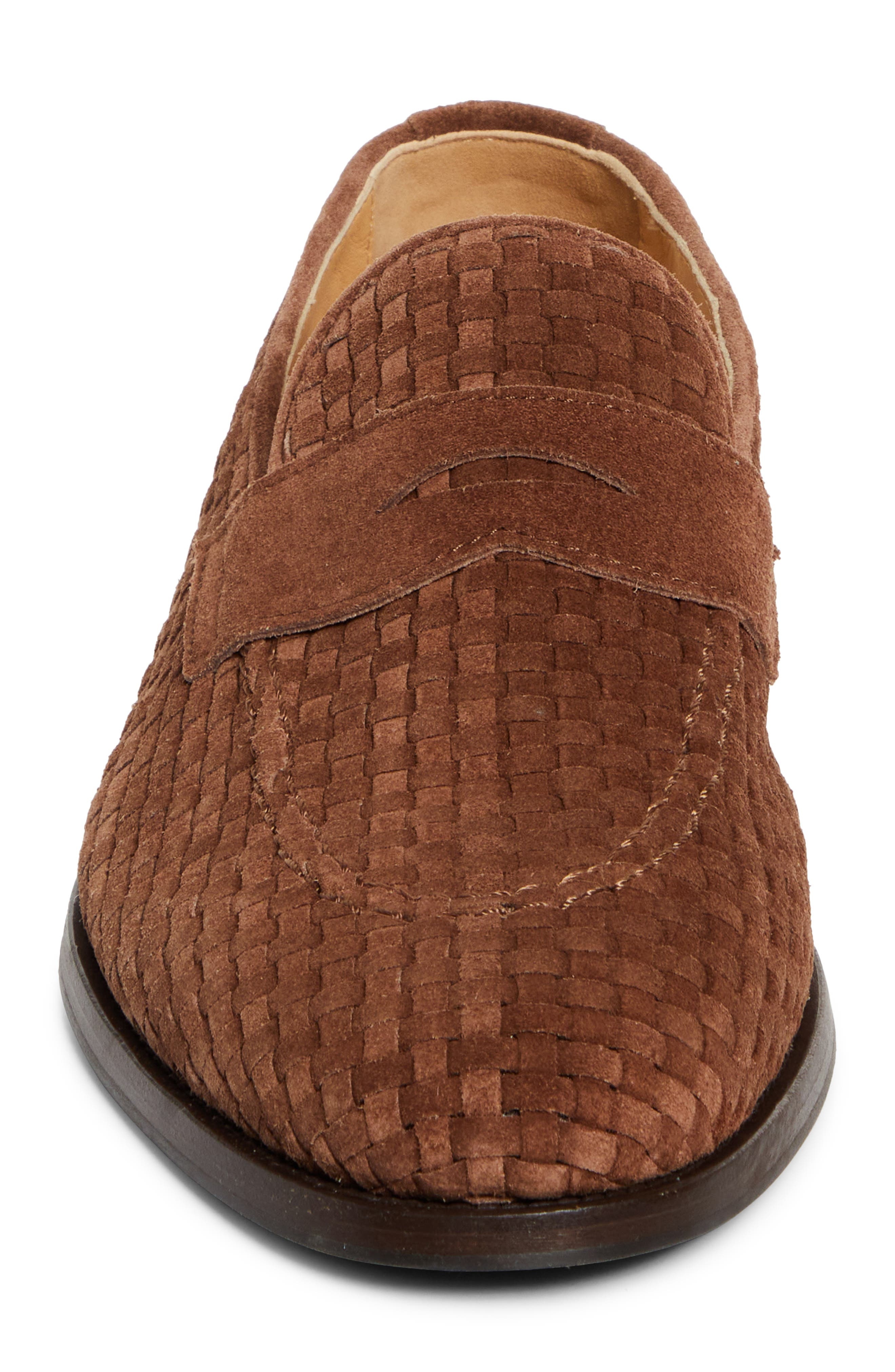 Brunello Cucinelli Woven Penny Loafer in C7655 Brown at Nordstrom - 4