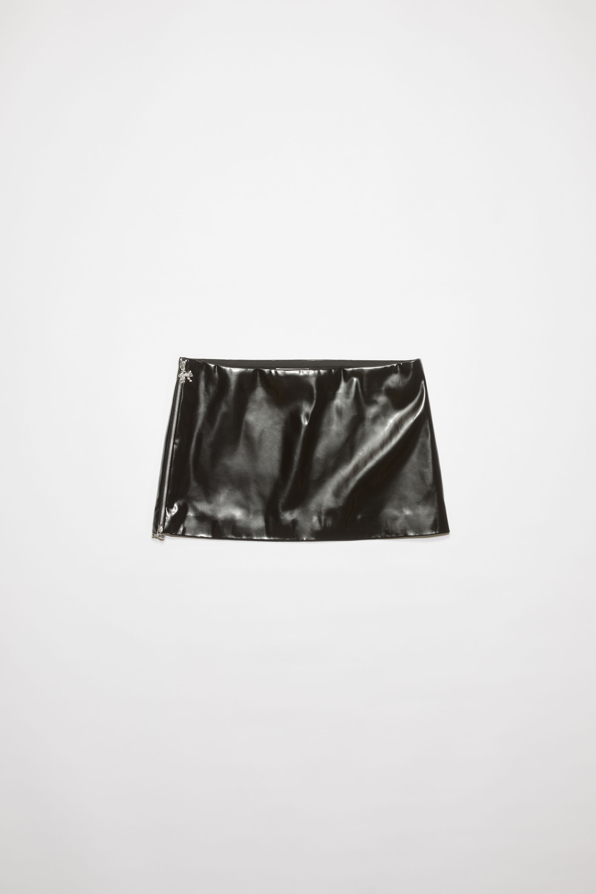 Zippered mini skirt - Black - 1