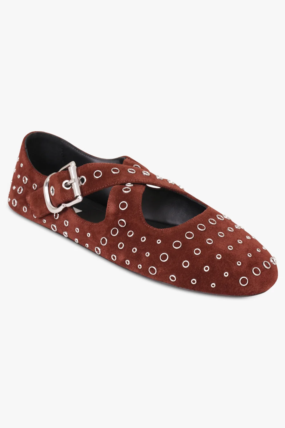 CRISS CROSS BALLET FLATS | EBENE BROWN - 1