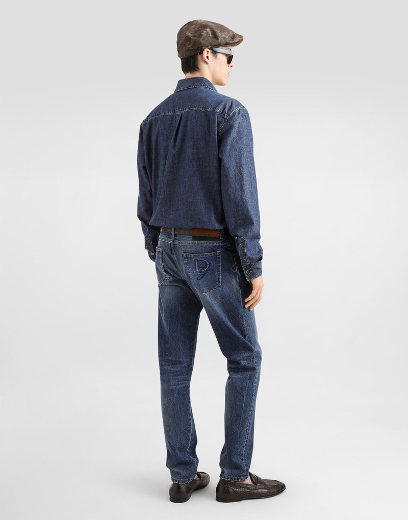 Regular-fit cotton jeans with tag 3