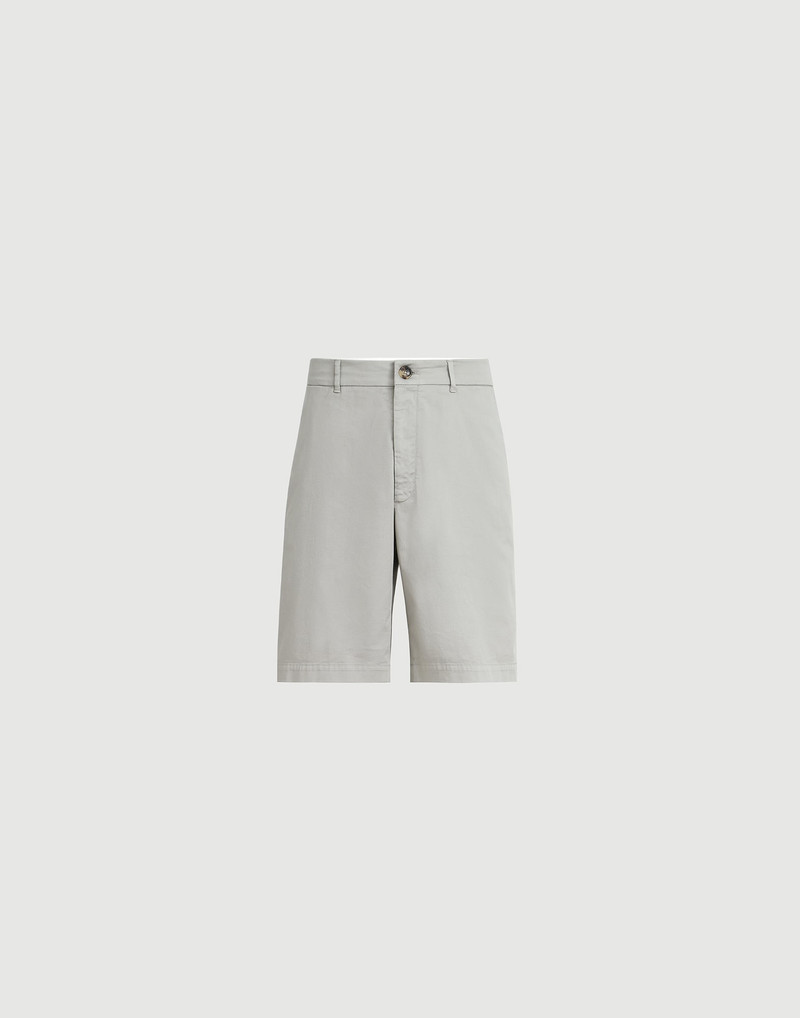 Garment-dyed Bermuda shorts in American Pima cotton comfort gabardine 1