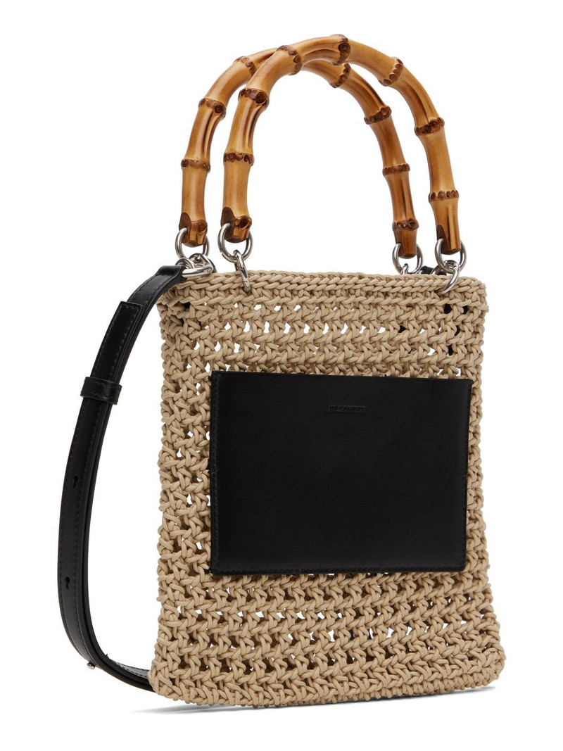 Jil Sander Beige Bamboo Woven Small Bag outlook