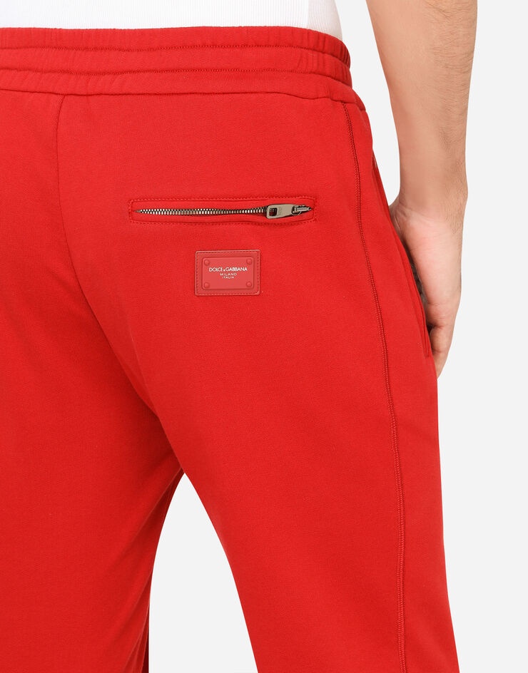 Jersey jogging pants with branded plate - 4