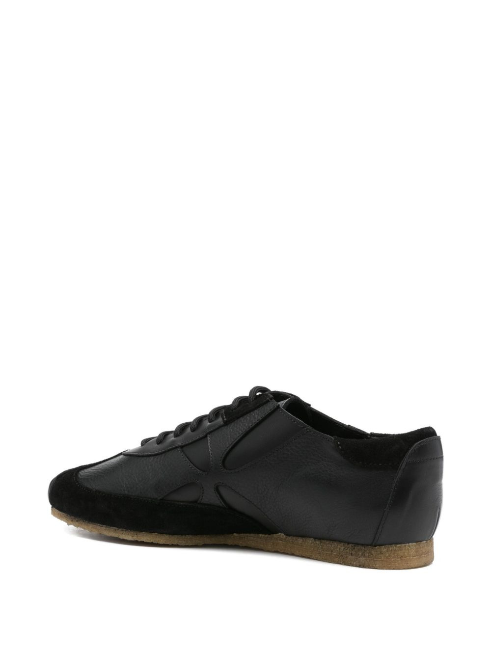 leather lace-up trainers - 3