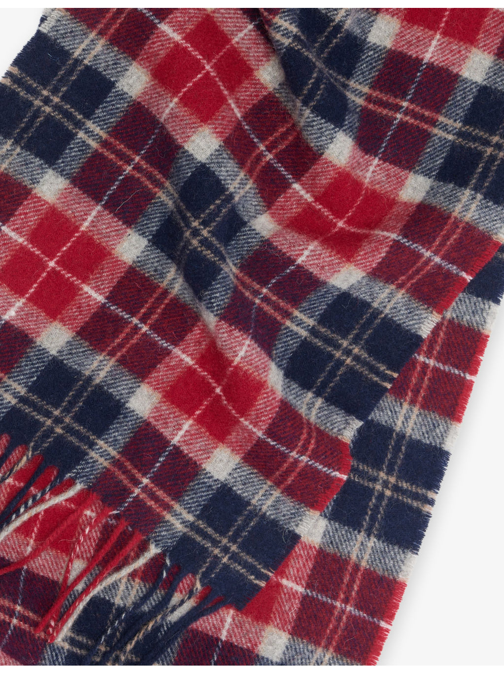 Tartan-Print Lambswool Scarf - 3
