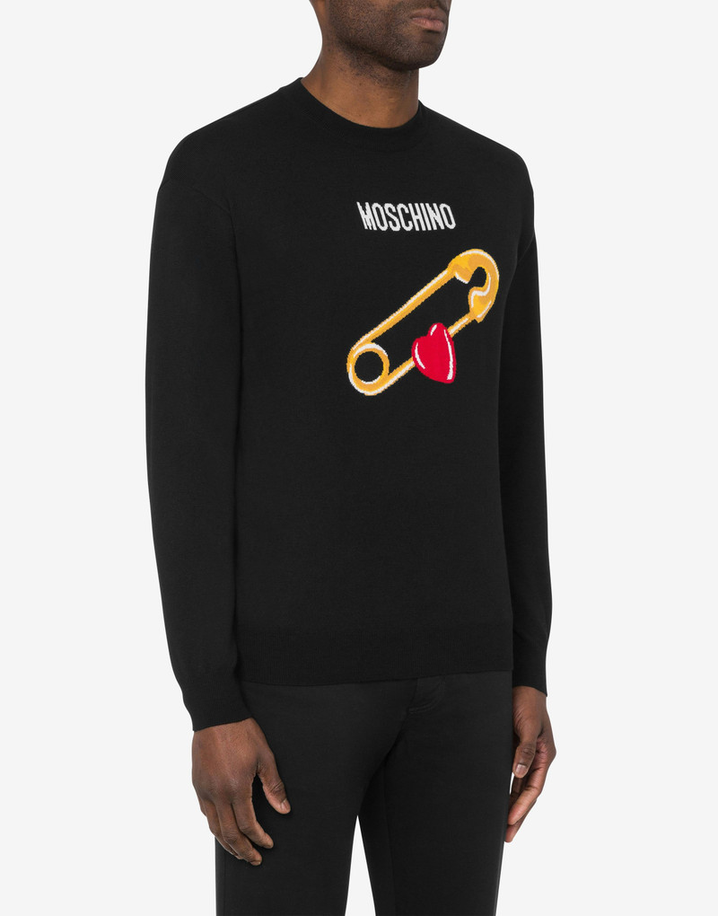 Moschino COTTON PULLOVER HEART SAFETY PIN outlook