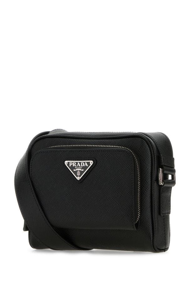 Prada Man Black Leather Crossbody Bag - 2