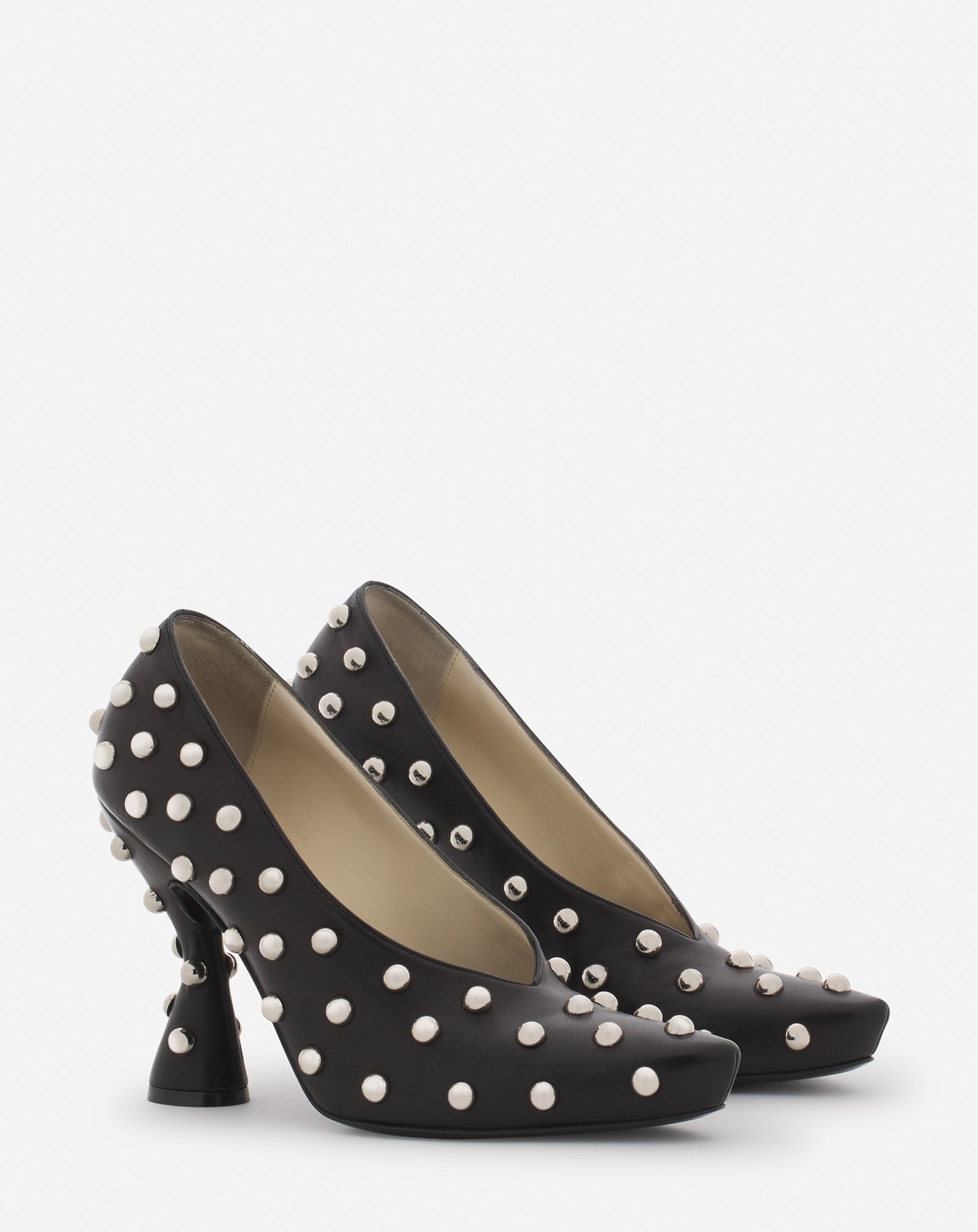 STUDDED MUSE LEATHER PUMPS - 2
