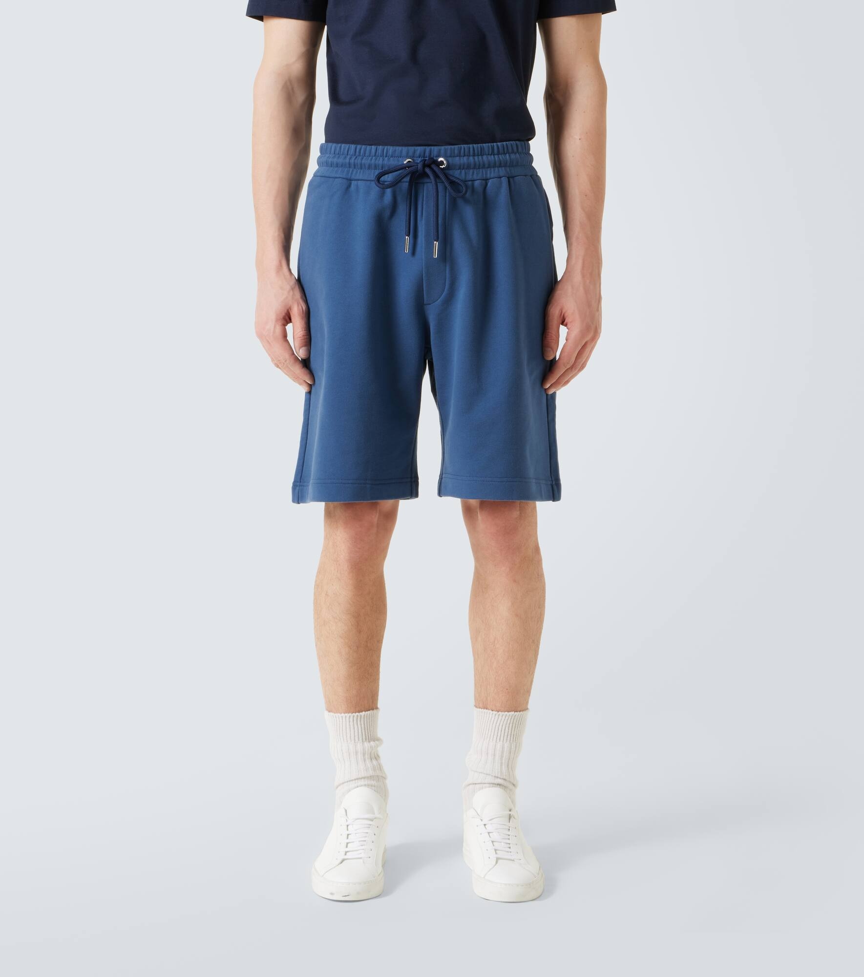 Denim-trimmed cotton jersey shorts - 3