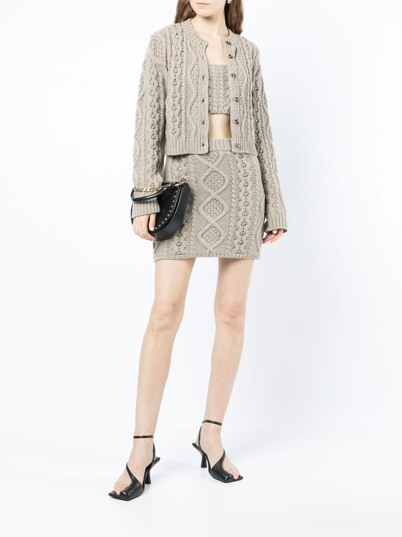 rokh cable-knit bralette and cardigan set outlook