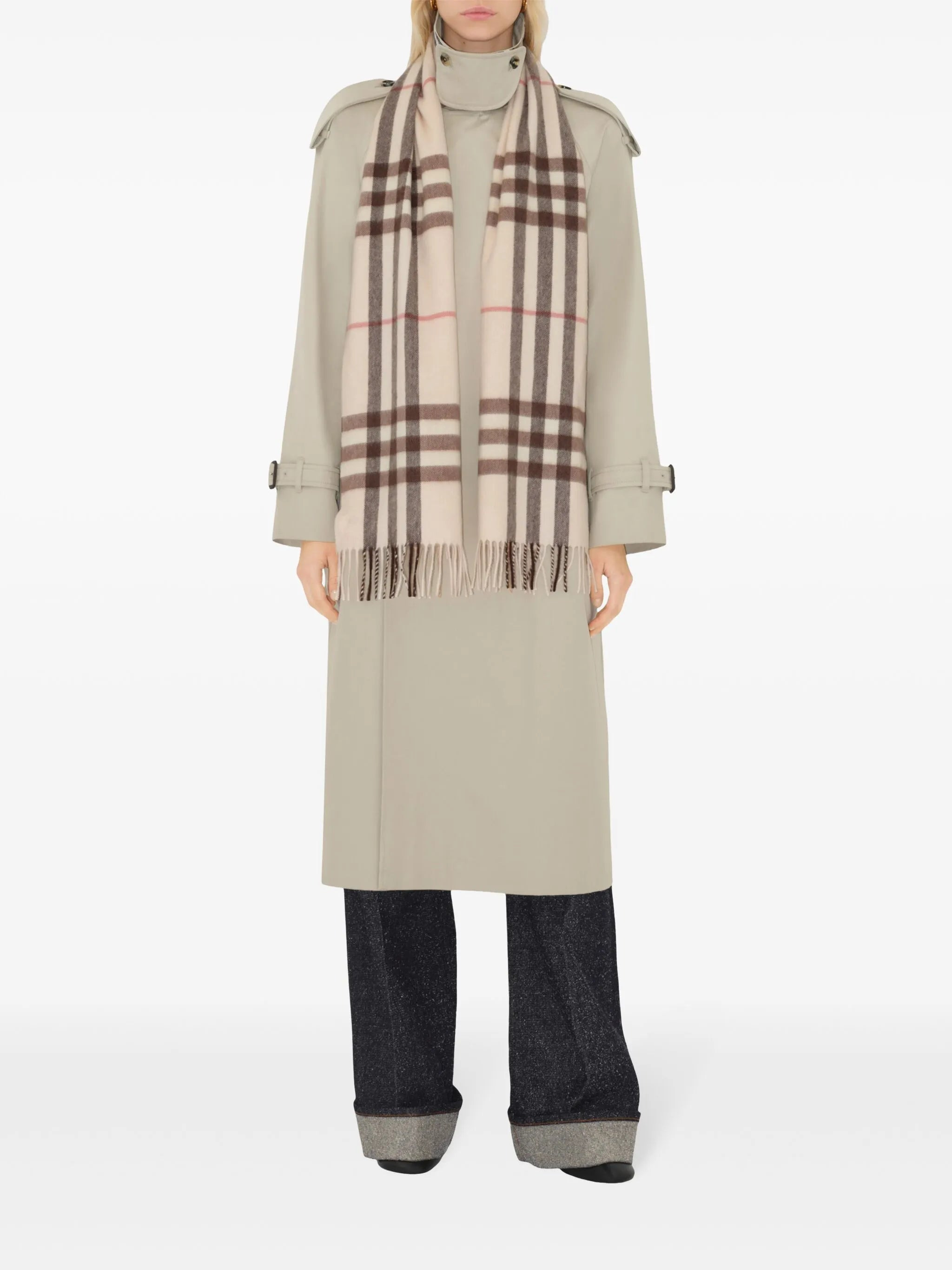 checked cashmere scarf - 3