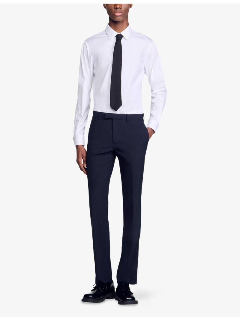 Sandro Slim-Fit Straight-Leg Stretch-Wool Trousers outlook