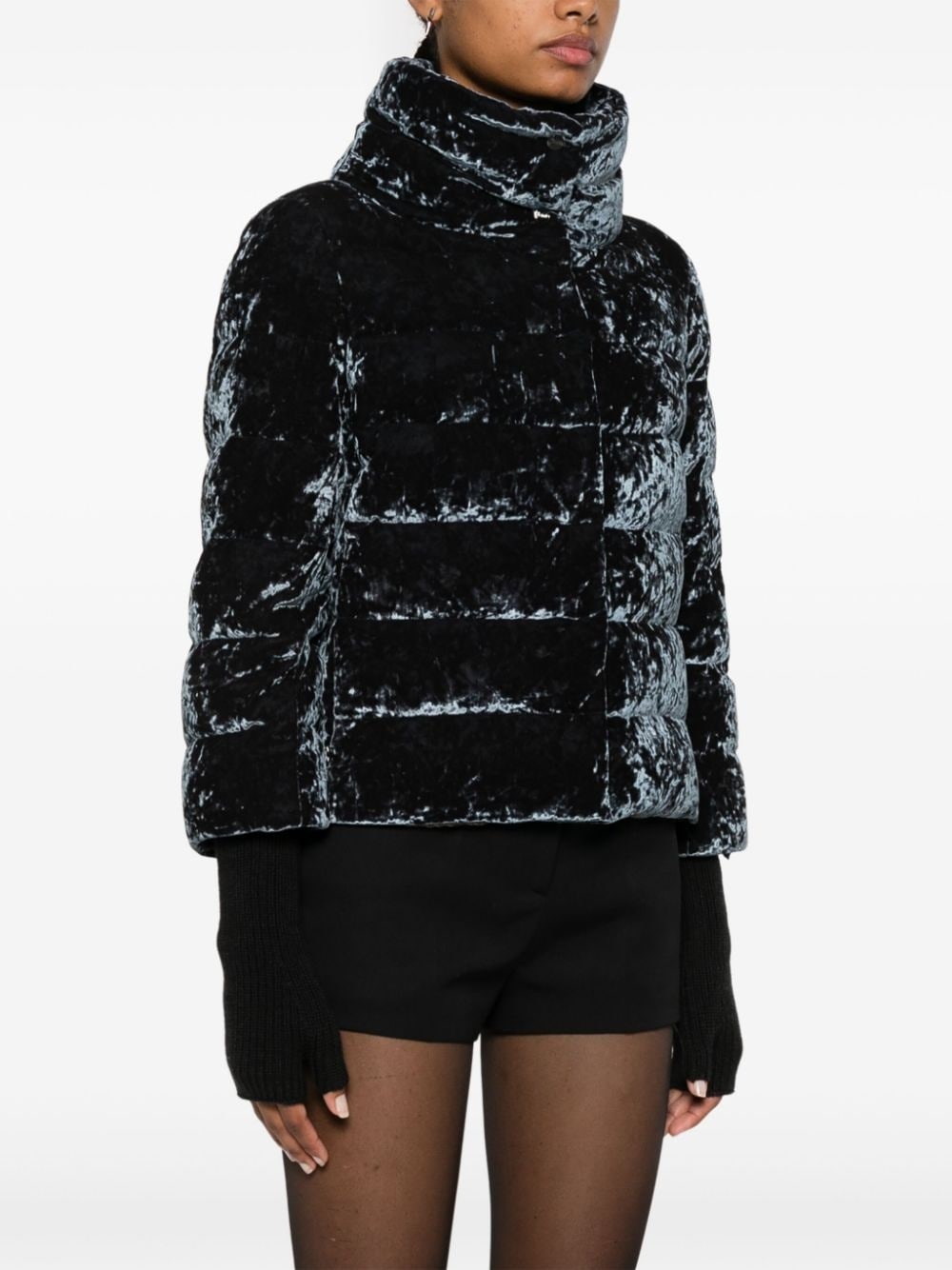 velvet puffer jacket - 3