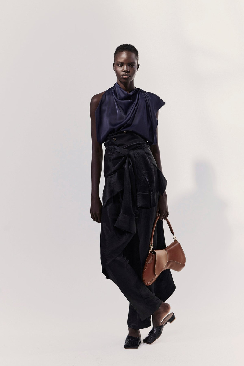 DECONSTRUCTED SHIRT SKIRT WITH SLEEVE BELT BLACK 6