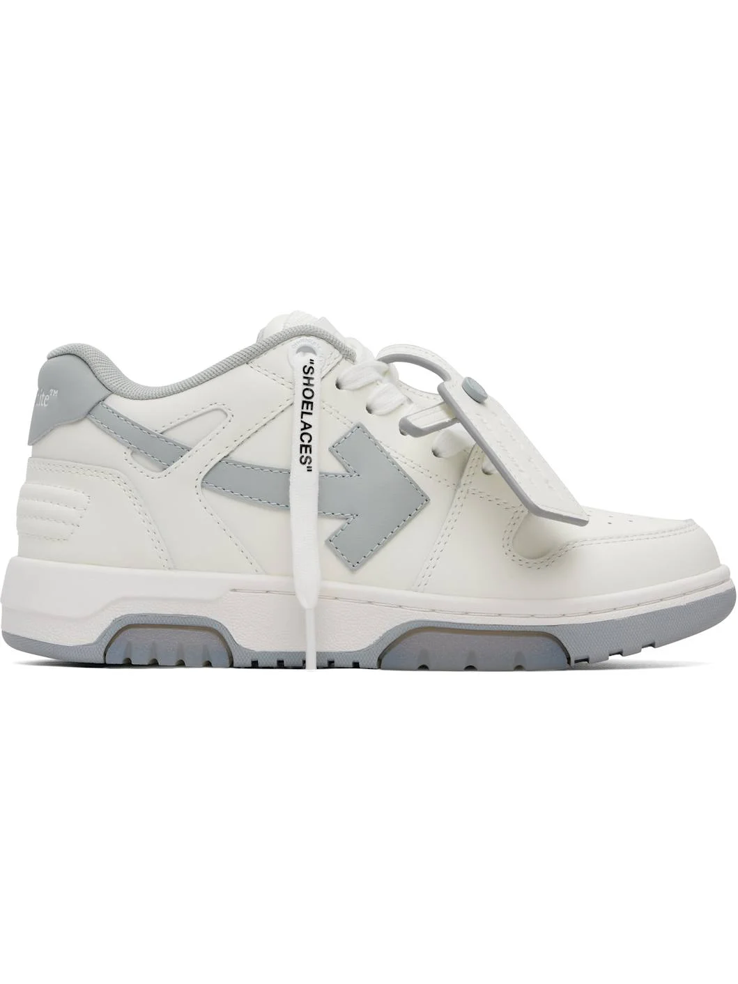 White & Gray 'Out Of Office' Sneakers - 1