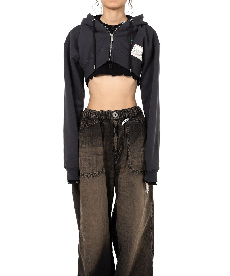 Layered Cropped Zip-up Hoodie 3