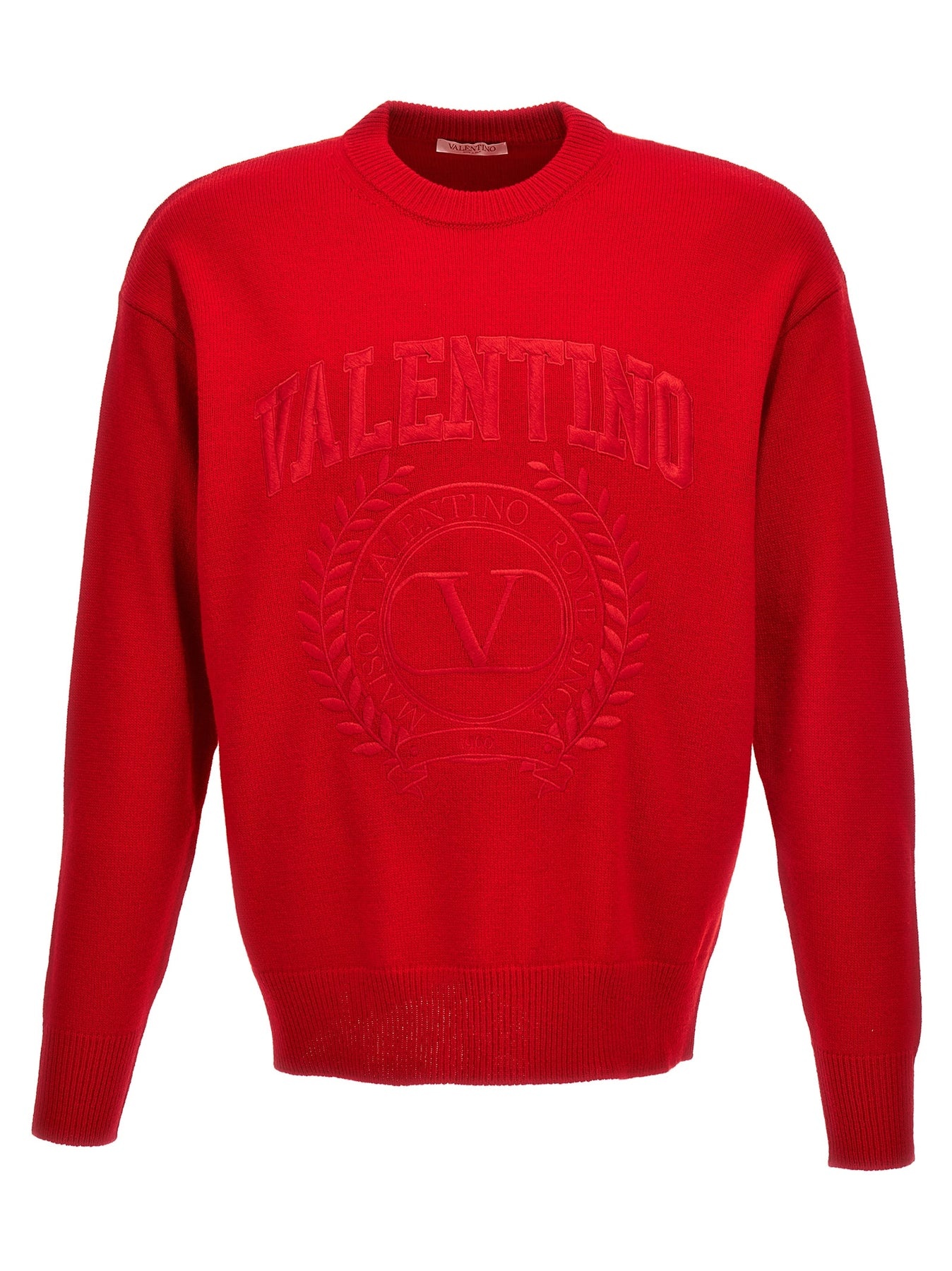 Valentino Logo Embroidery Sweater Sweater, Cardigans Red - 1