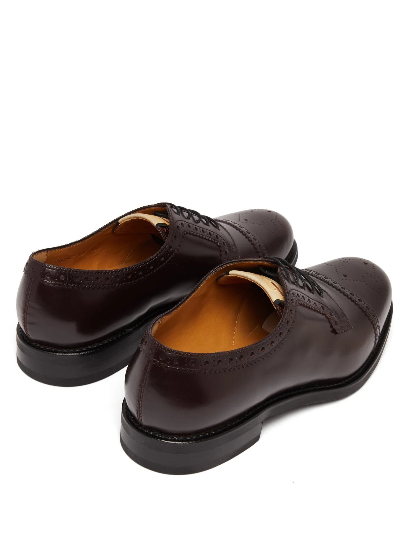 GG-perforated leather brogues - 4