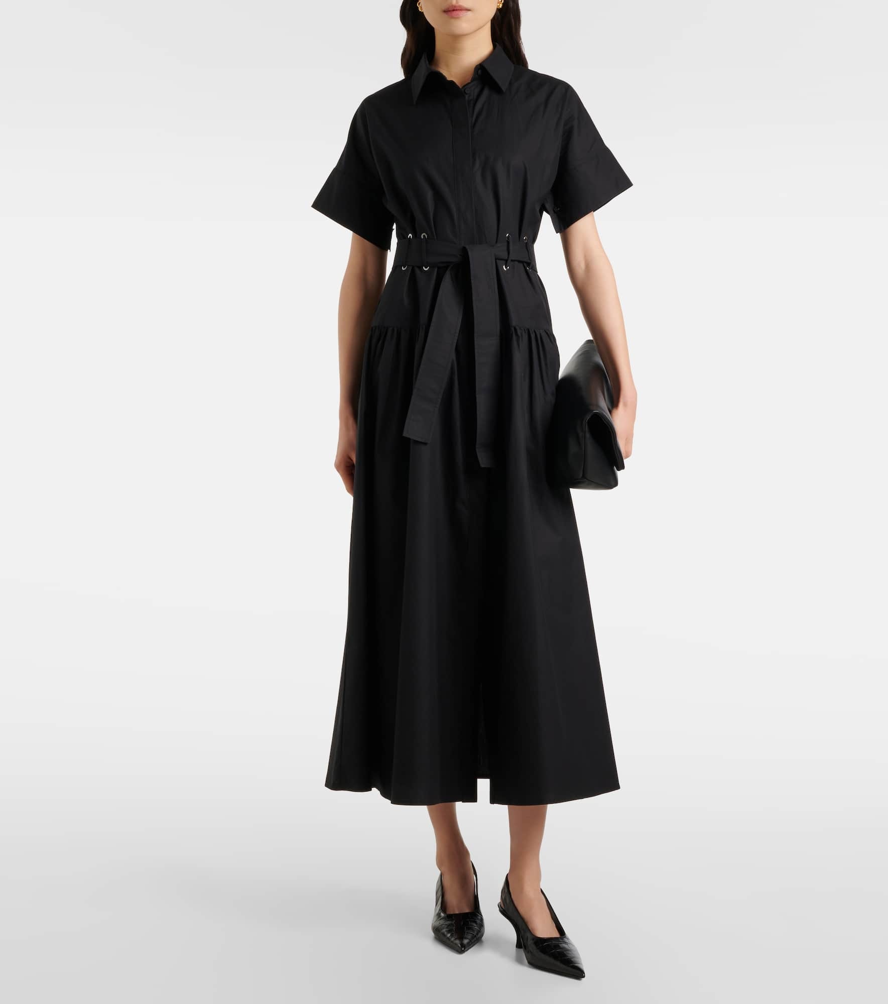 Agoraio pleated cotton shirt dress - 2