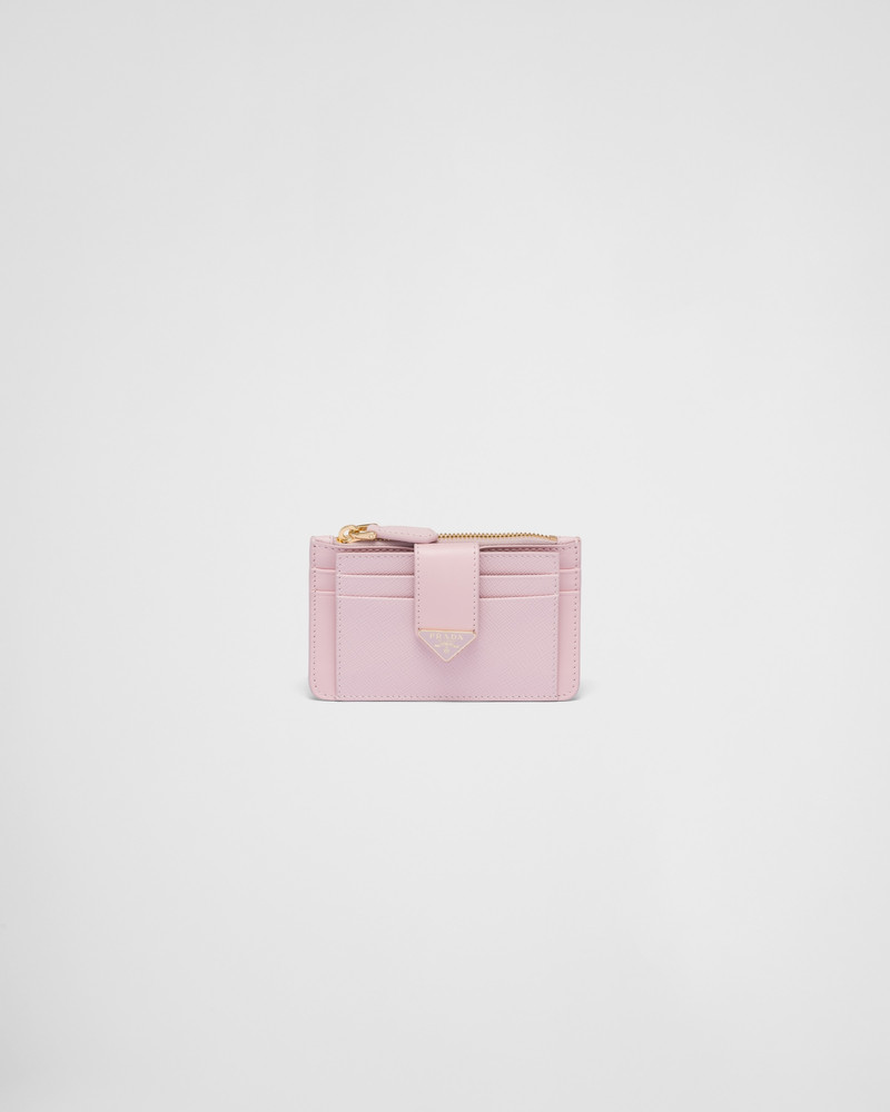 Saffiano and smooth leather card holder - 1