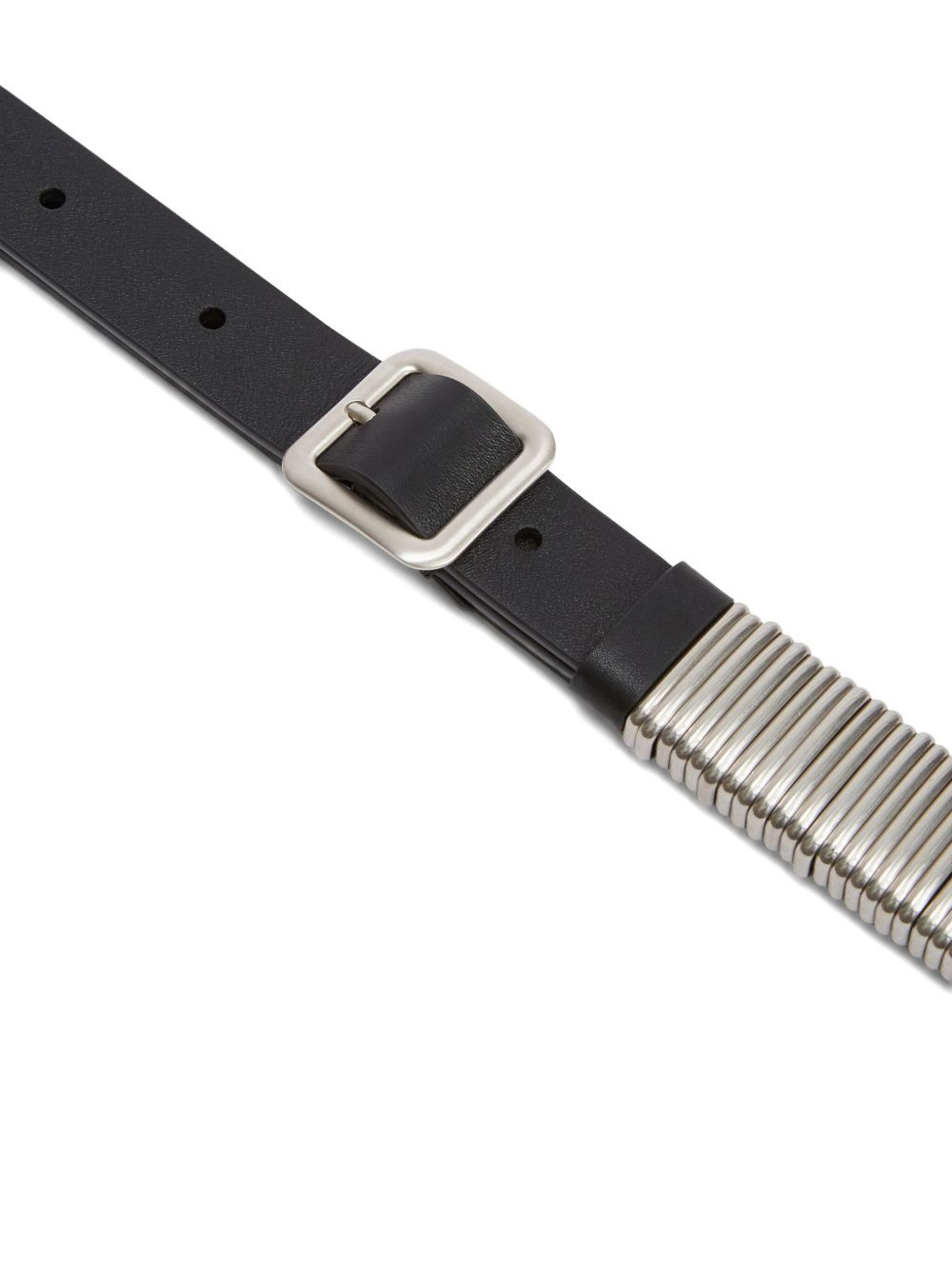 leather metal-ring belt - 2