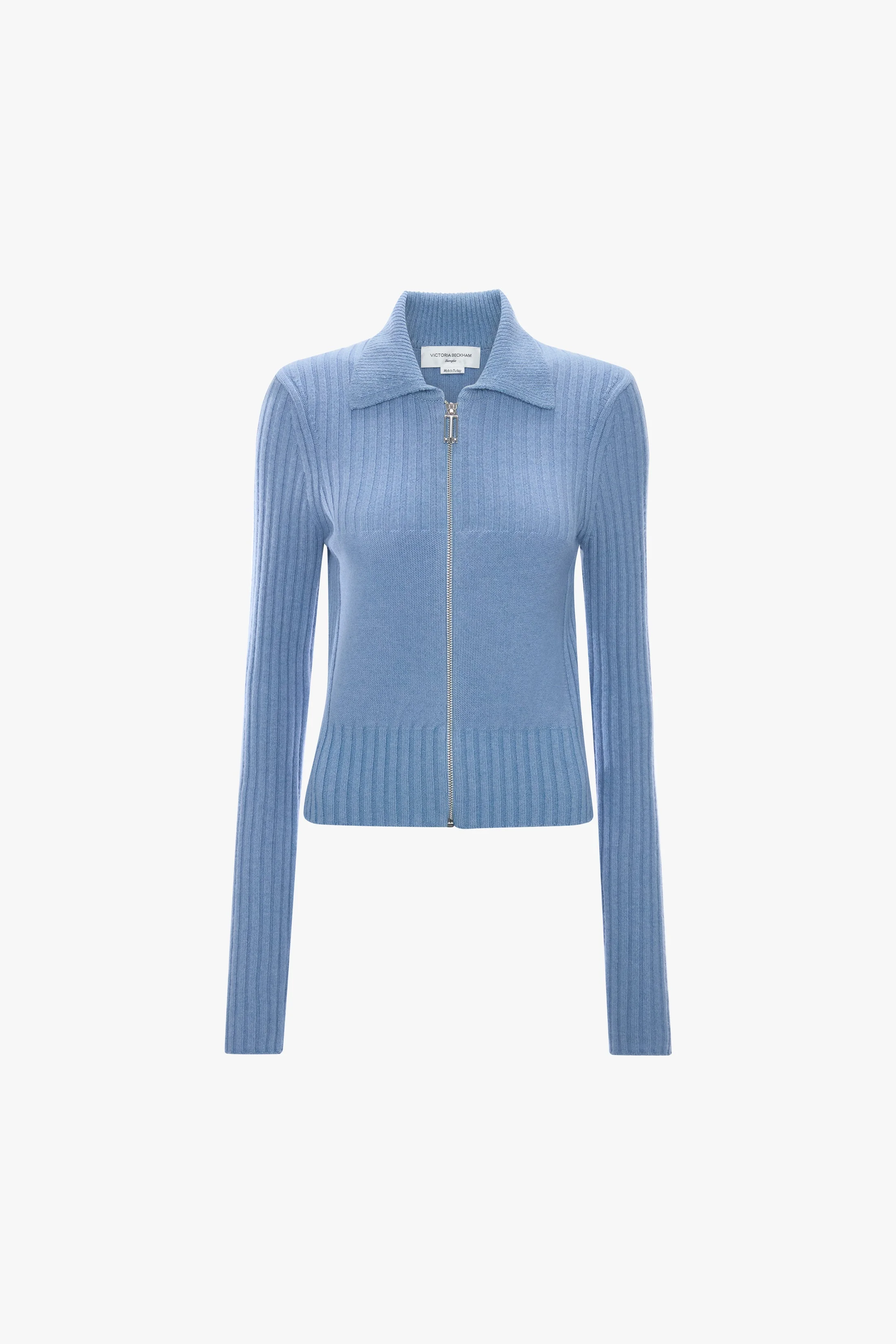 Zip Jumper In Blue Melange - 1