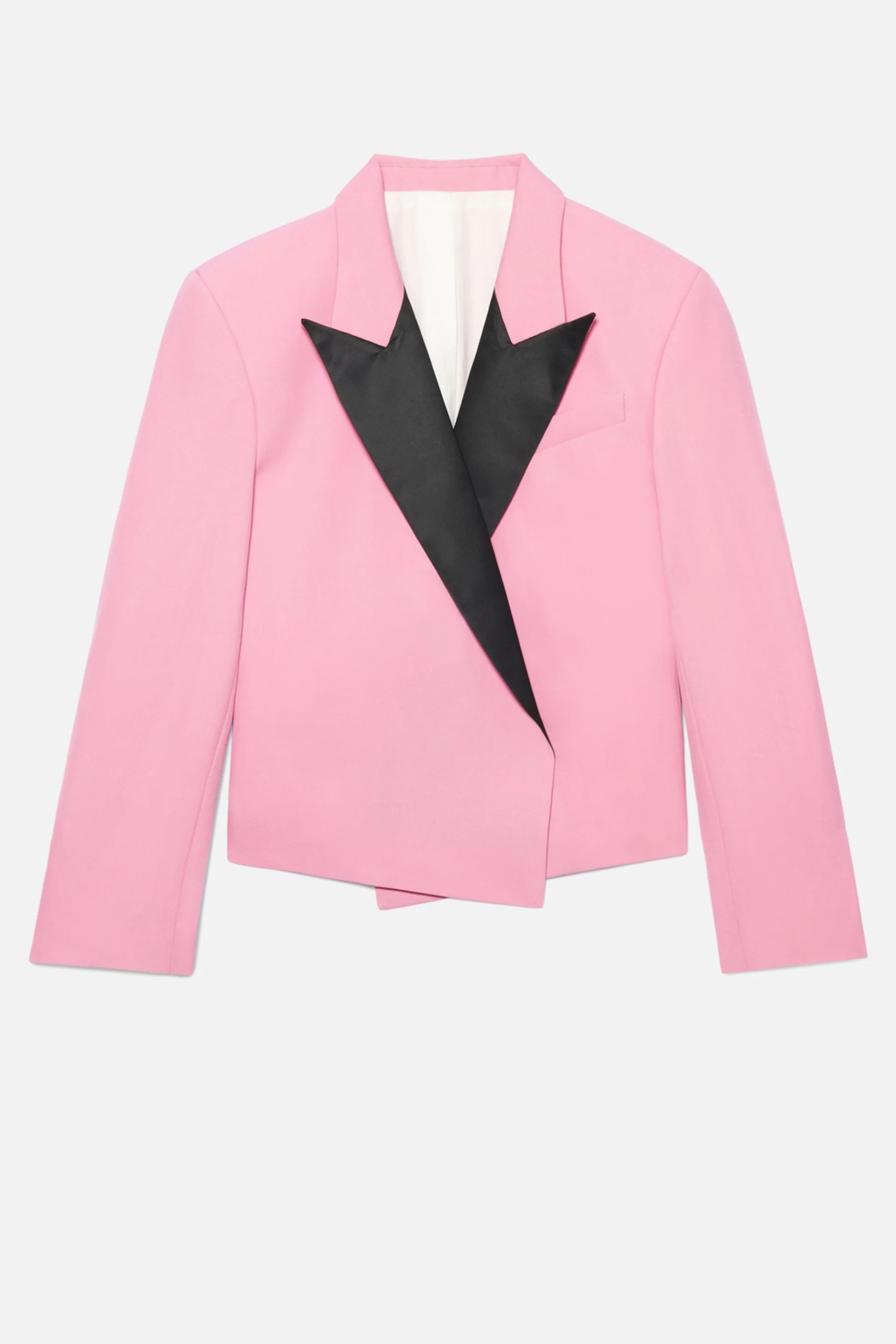 Short Jacket With Contrasted Lapel Collar - 1
