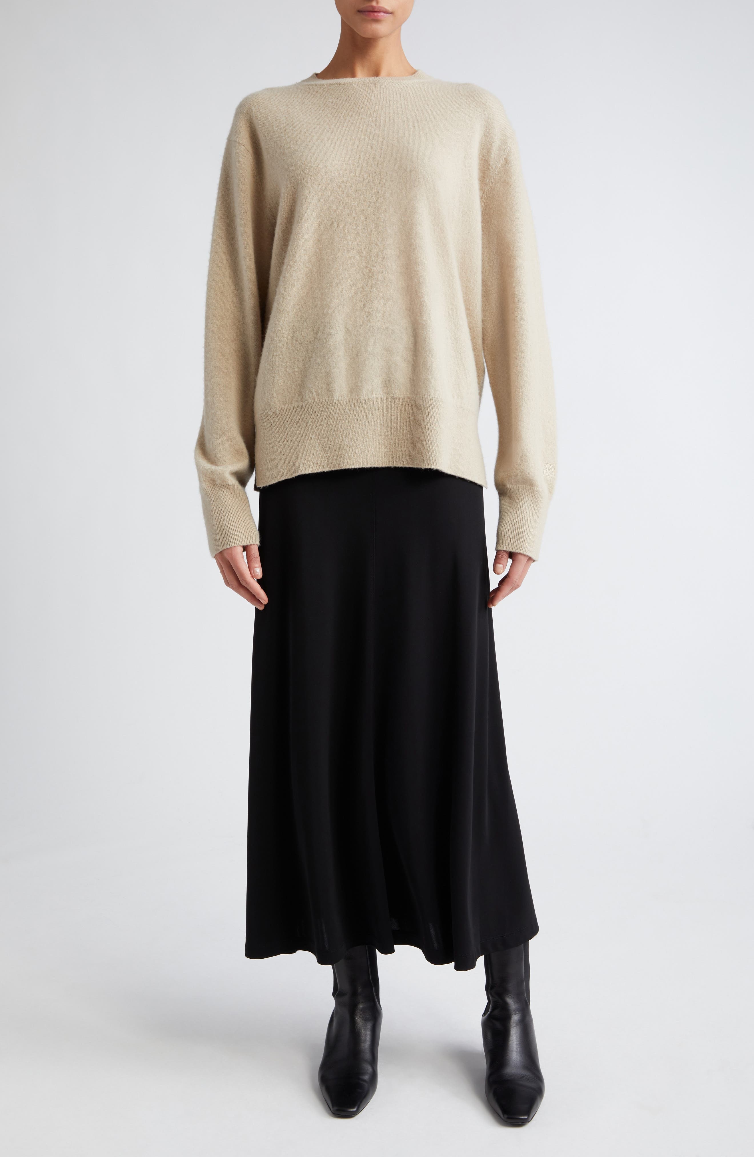 TOTEME Cashmere Crewneck Sweater in Fawn at Nordstrom - 2