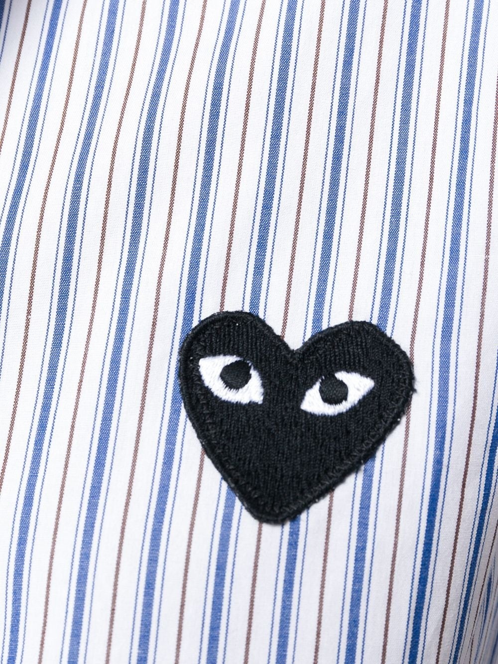 logo patch striped shirt - 5