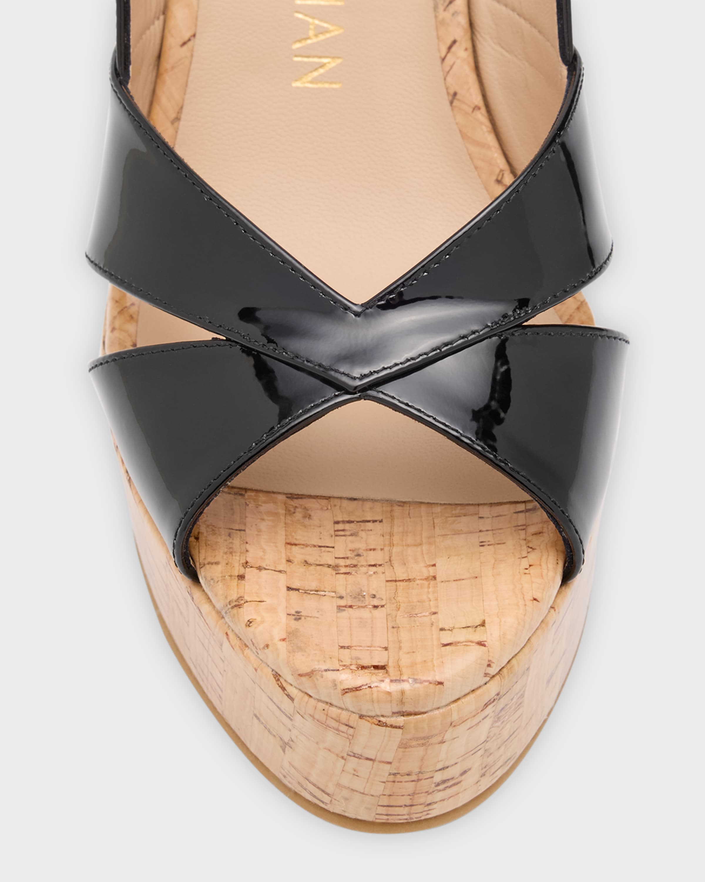 Carmen Patent Slingback Wedge Sandals - 4