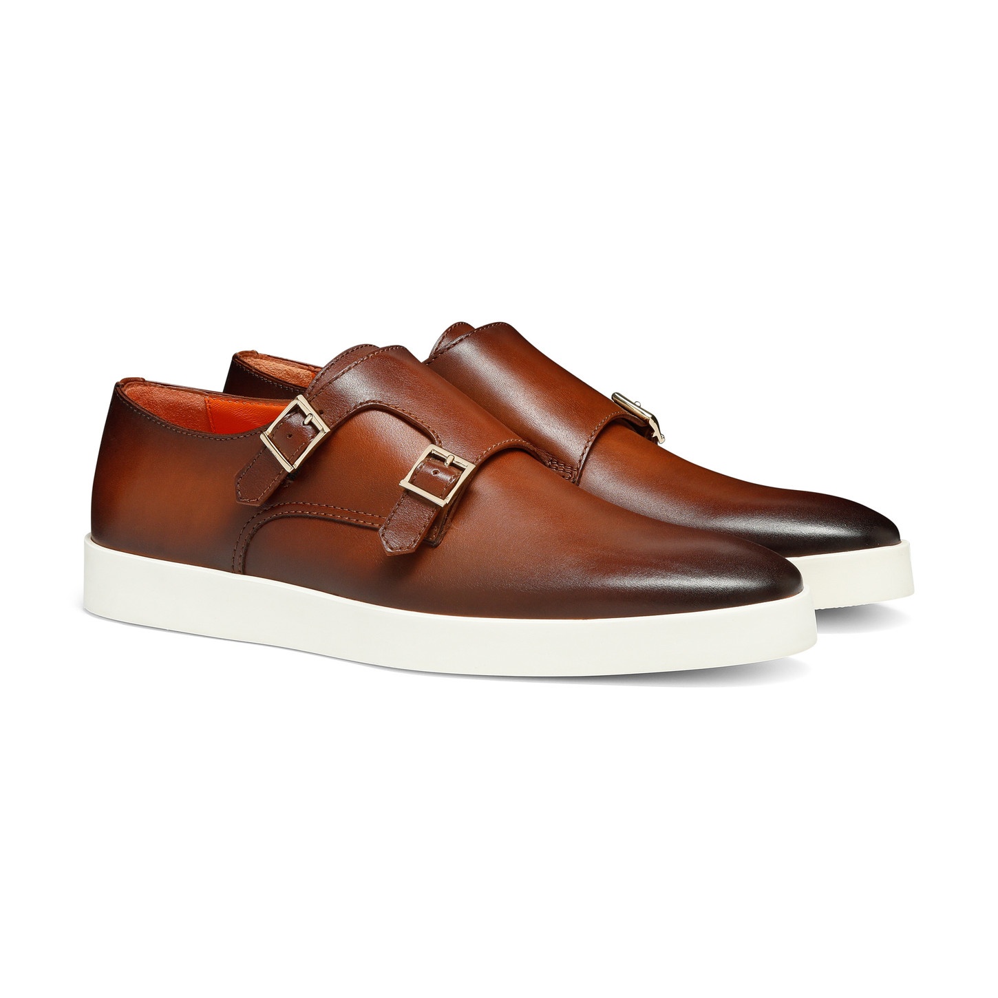 Men's brown leather double-buckle shoe - 2