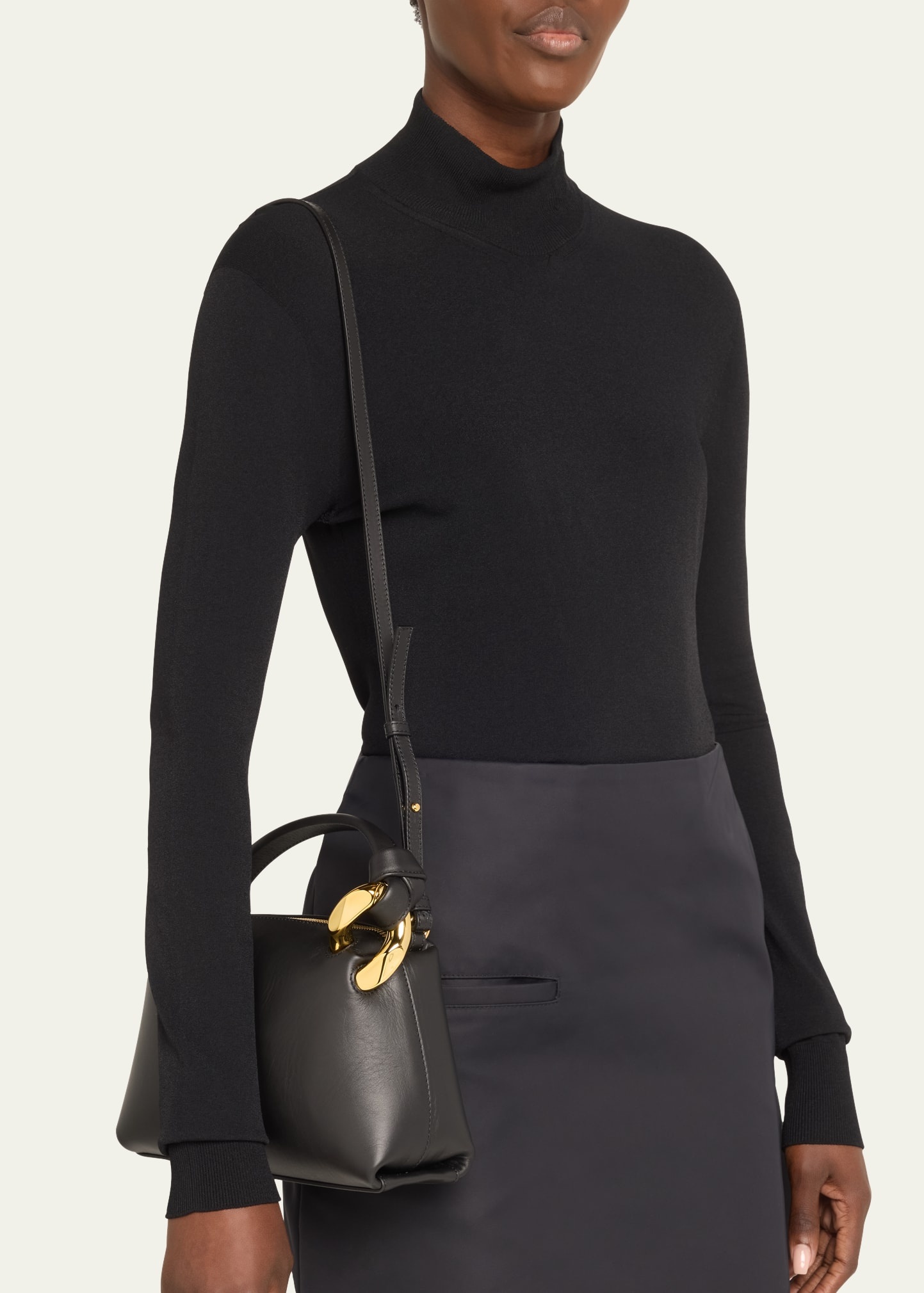 Chain Leather Crossbody Bag - 2