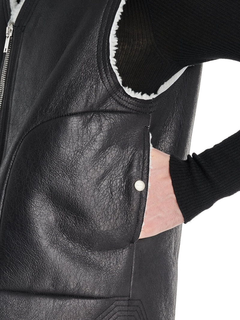 Black Shearling Cargo Vest 7