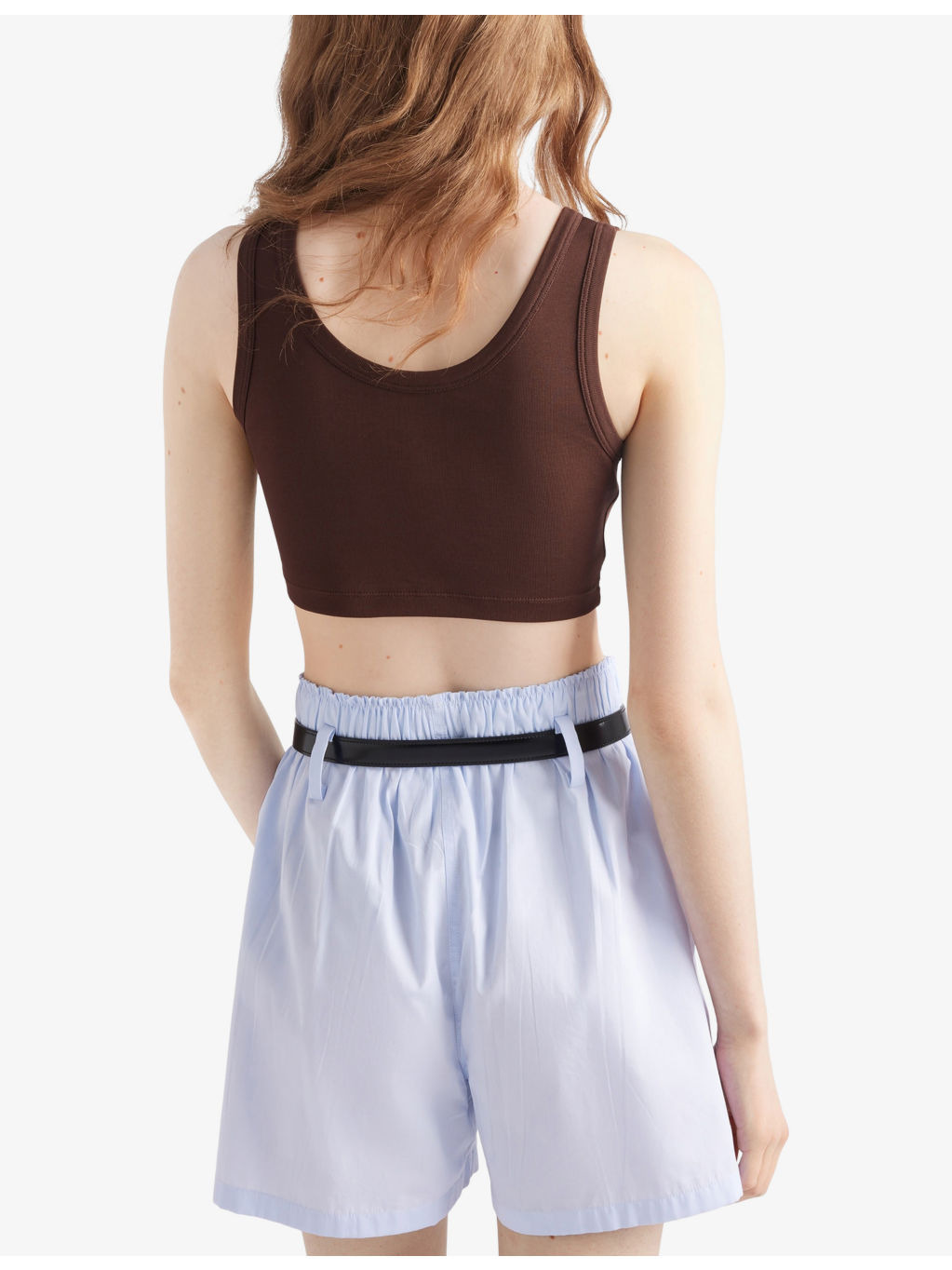 Logo-plaque cropped slim-fit cotton tank top - 4