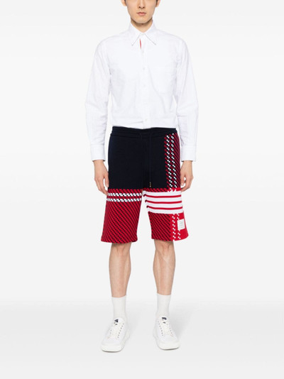 Thom Browne 4-Bar checked track shorts outlook