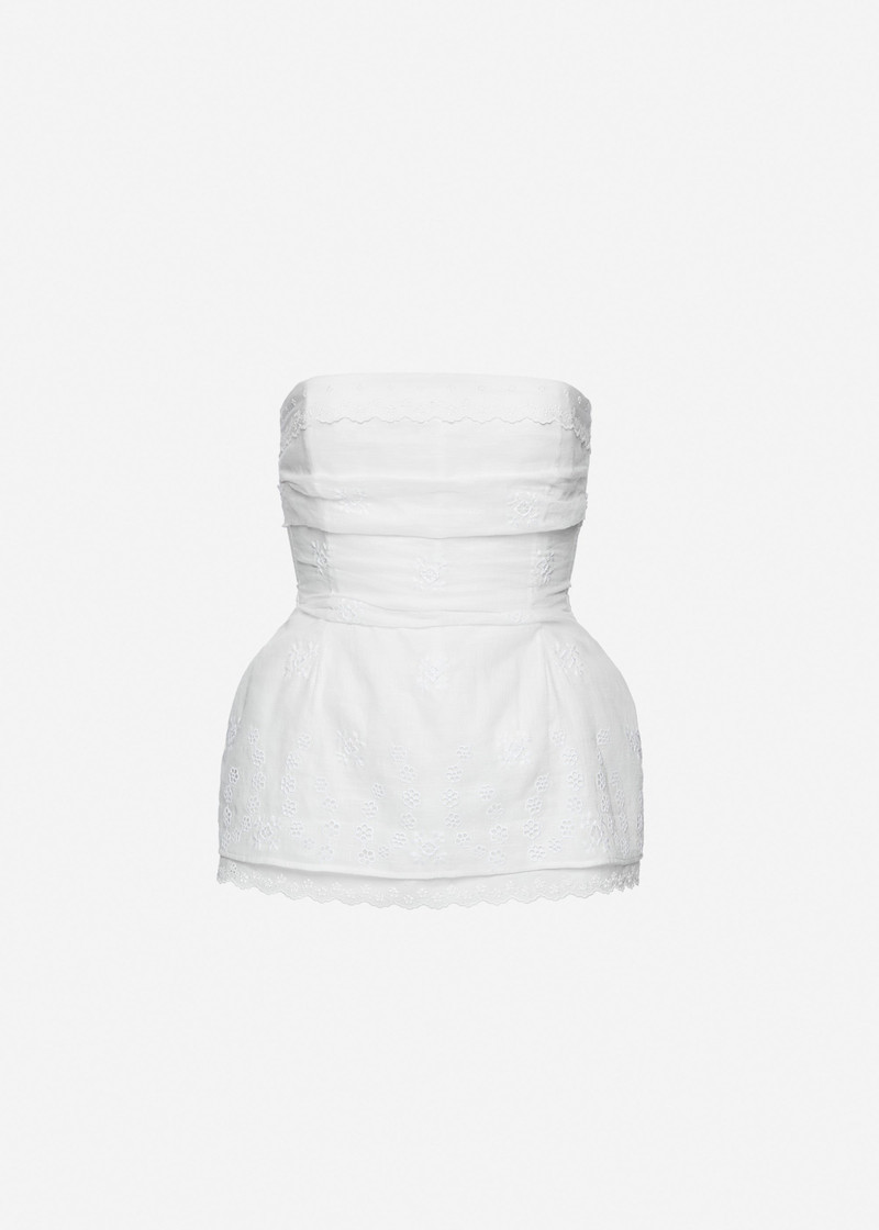 Embroidered corset in white 1