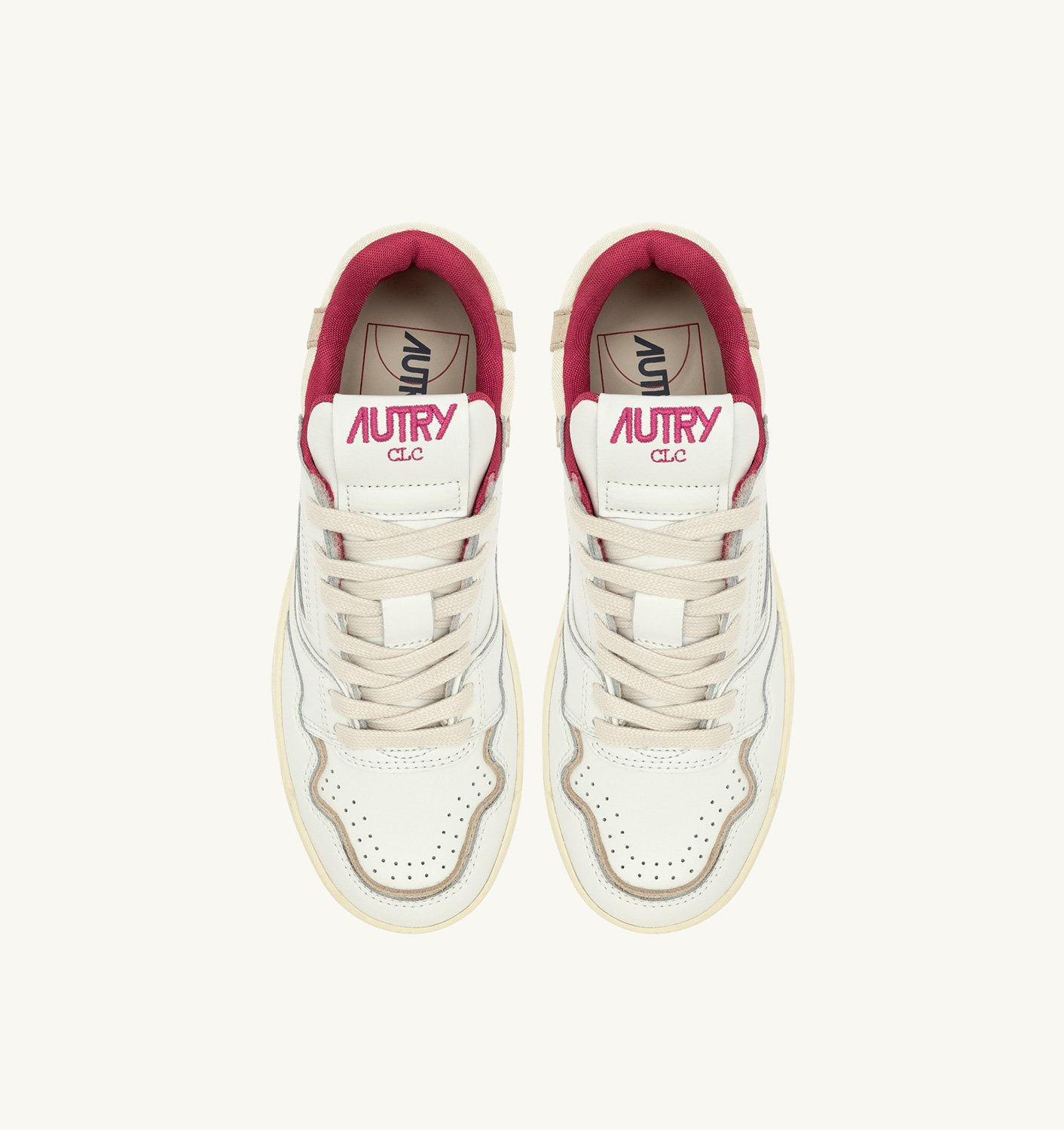 CLC LOW SNEAKERS IN WHITE LEATHER AND SAND SUEDE - 5