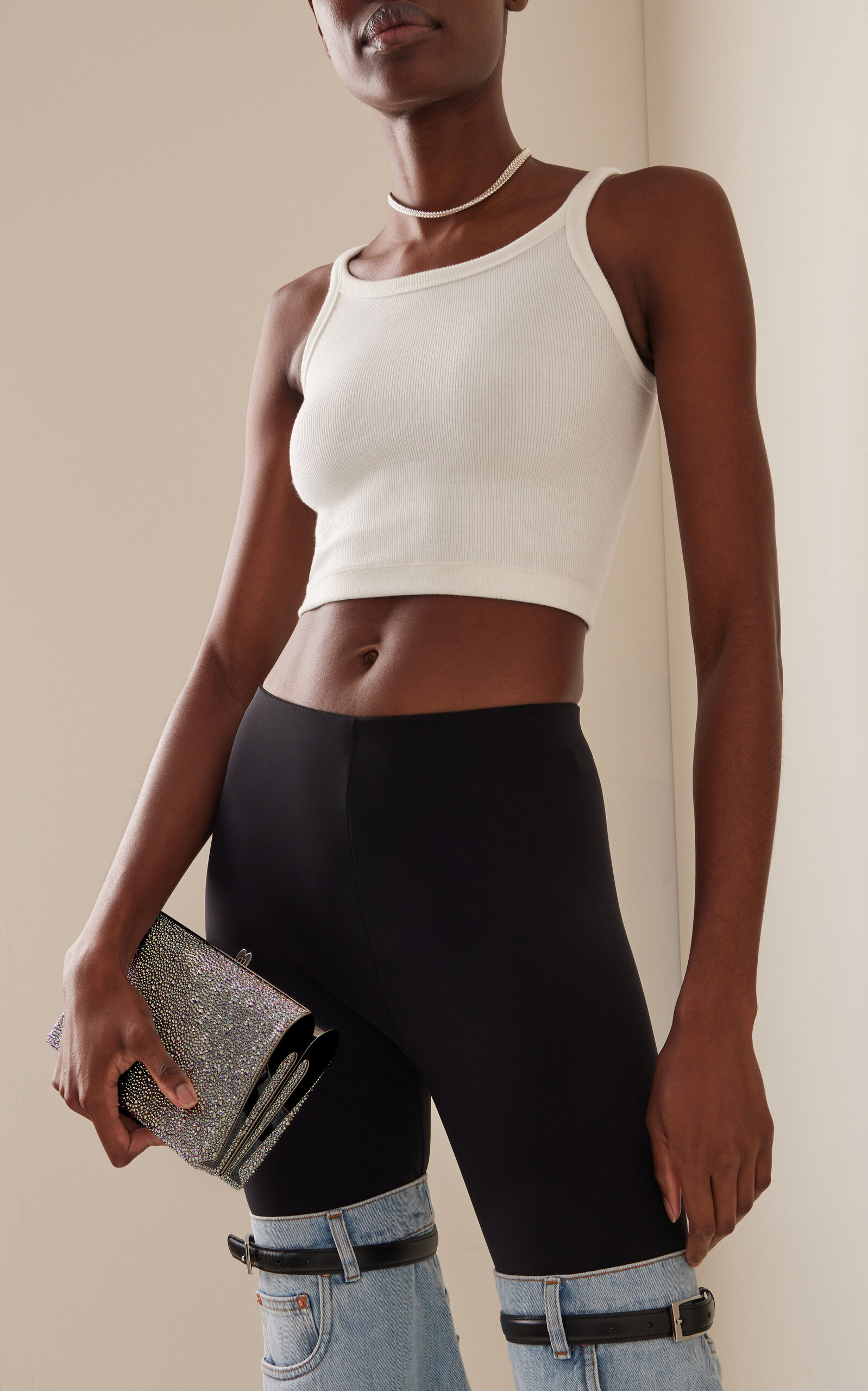 Fetish Crystal-Embellished Clutch silver - 3