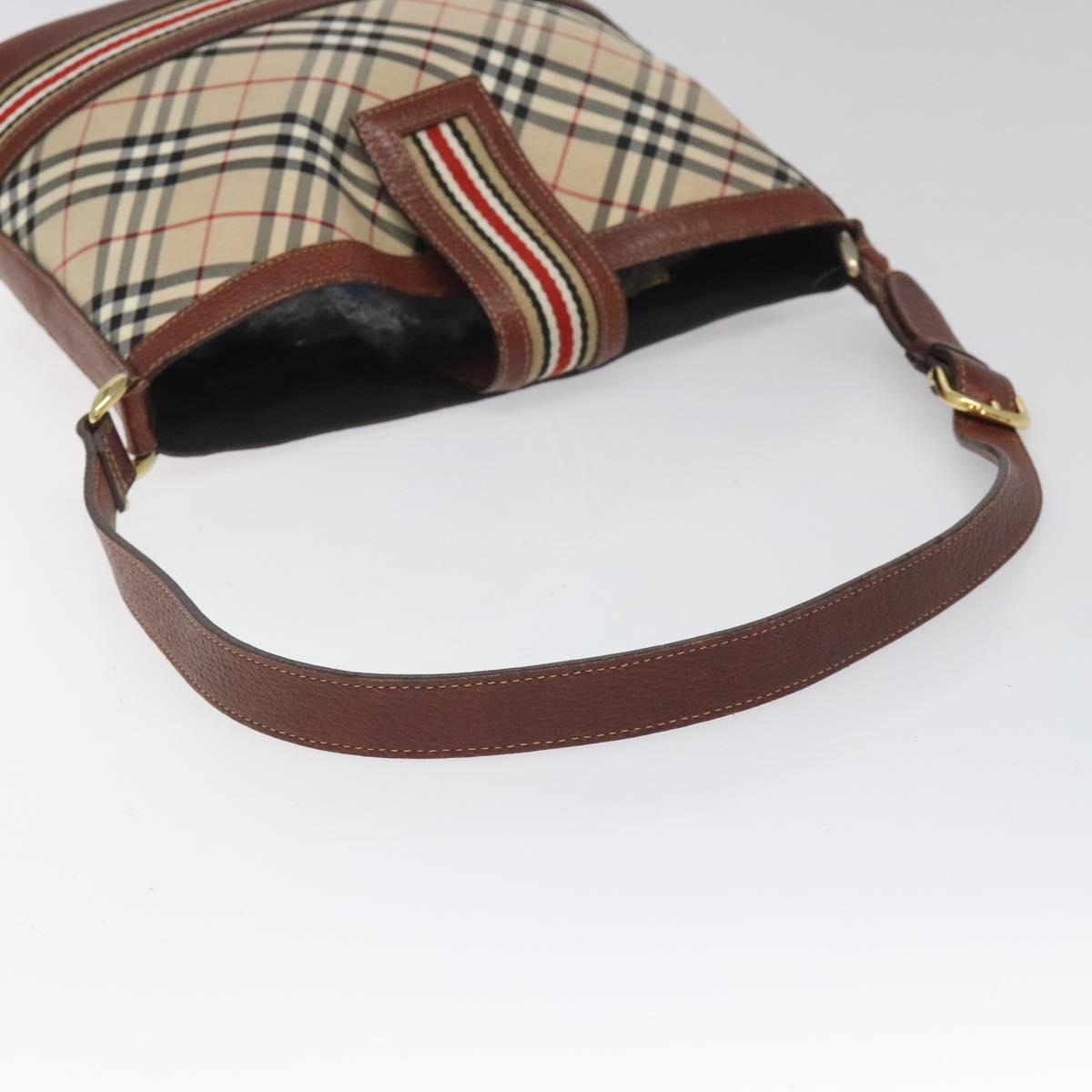 Burberry Nova Check Blue Label Shoulder Bag Nylon Leather Beige - 7
