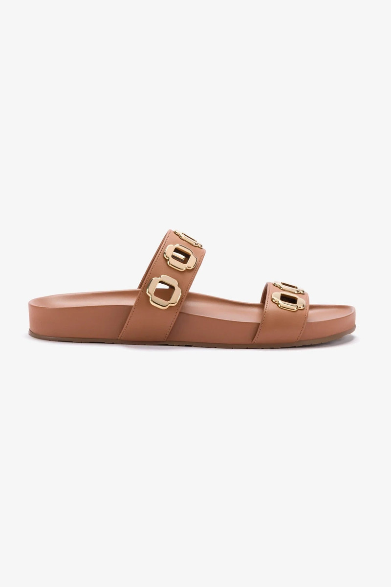 Milan Slide In Caramel Leather 1