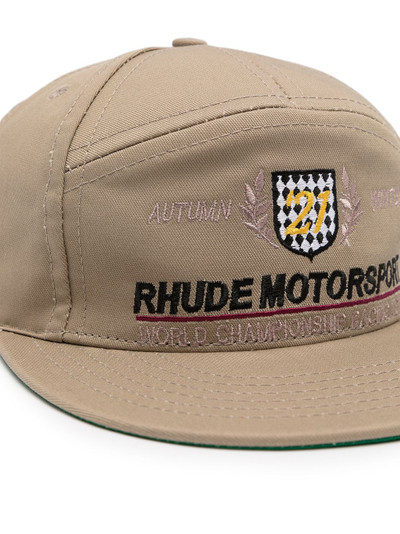 Rhude embroidered motorsport baseball cap outlook