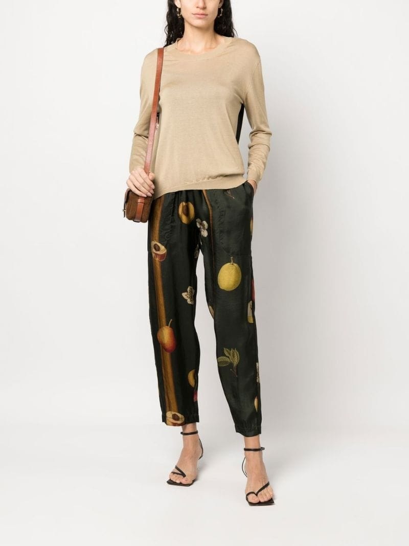 fruit-print tapered trousers - 2