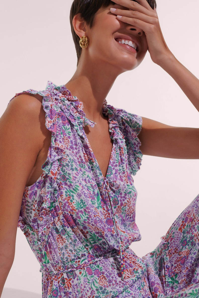 Long Jumpsuit Belene - White Lavender Nature 3