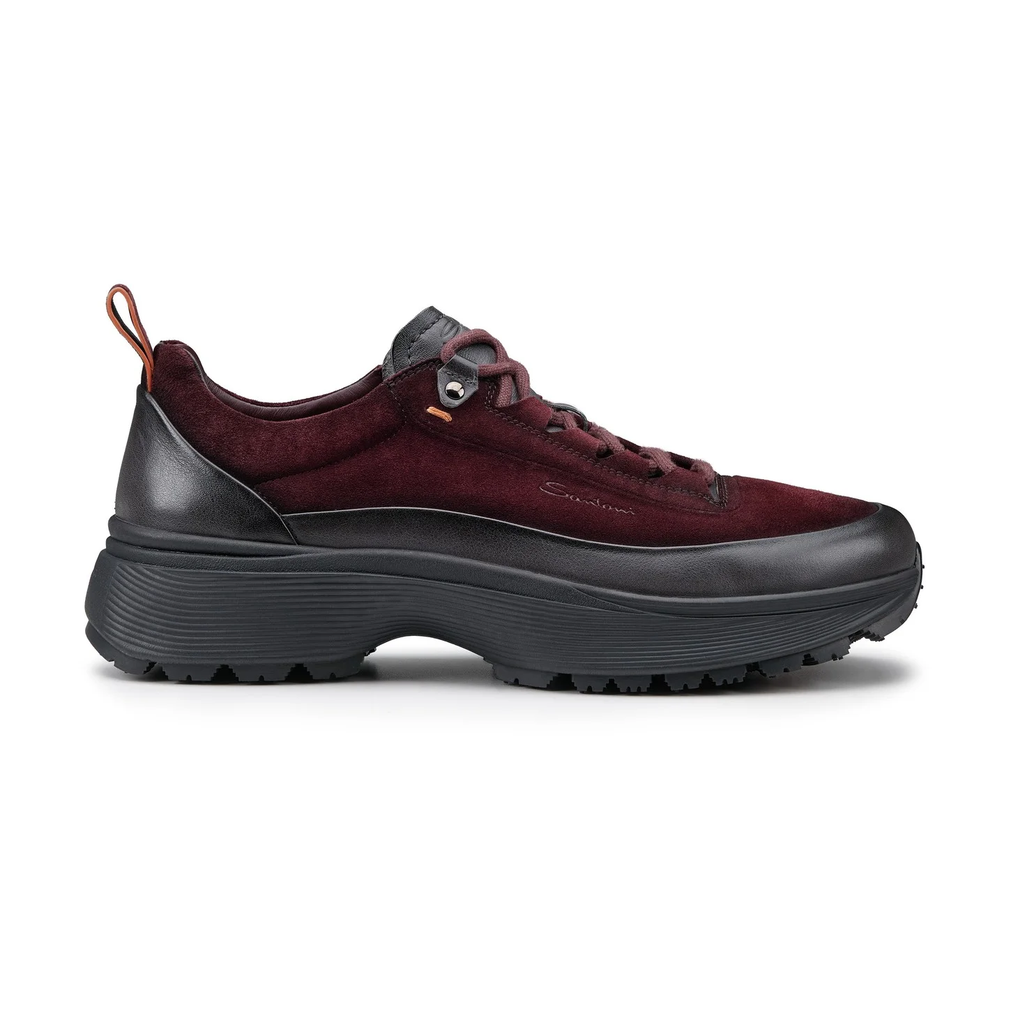 Men's burgundy leather and suede Easy Bounce Mountain sneaker - 1
