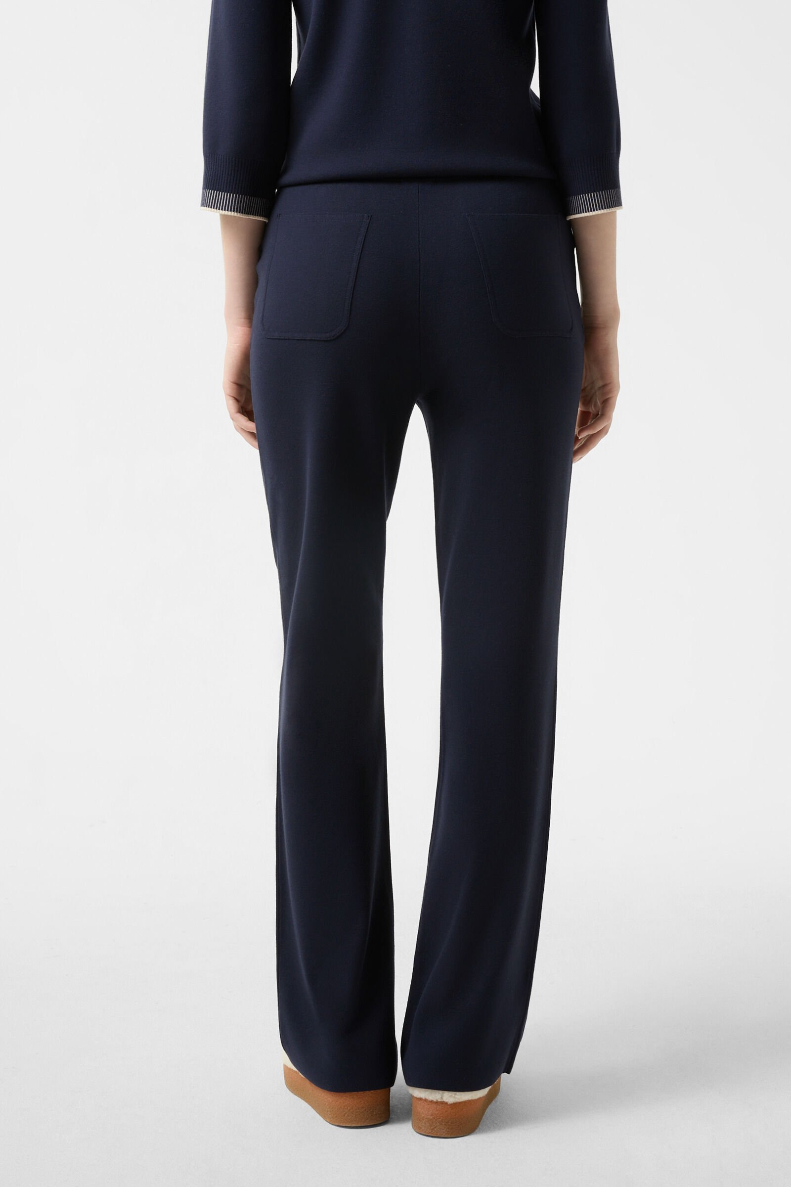 Benette knitted trousers in Navy blue - 3
