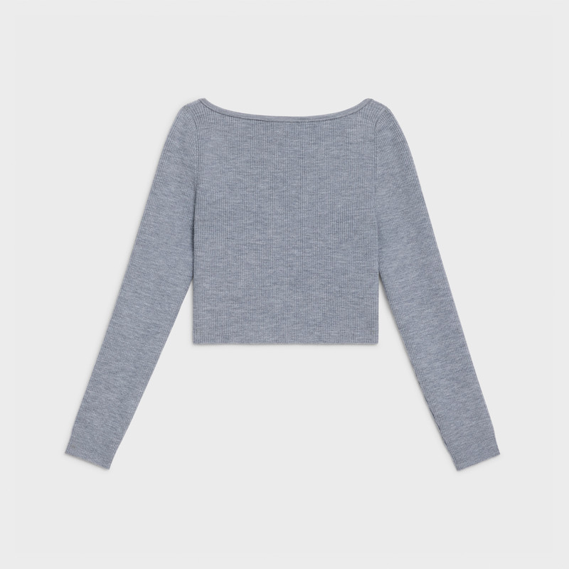 CELINE “TRIOMPHE” CROP TOP IN FINE RIBBED WOOL outlook